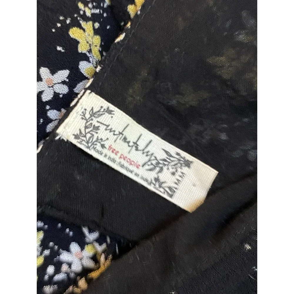 FREE PEOPLE INTIMATELY Dessa Black Daisy‎ Print Body Suit M